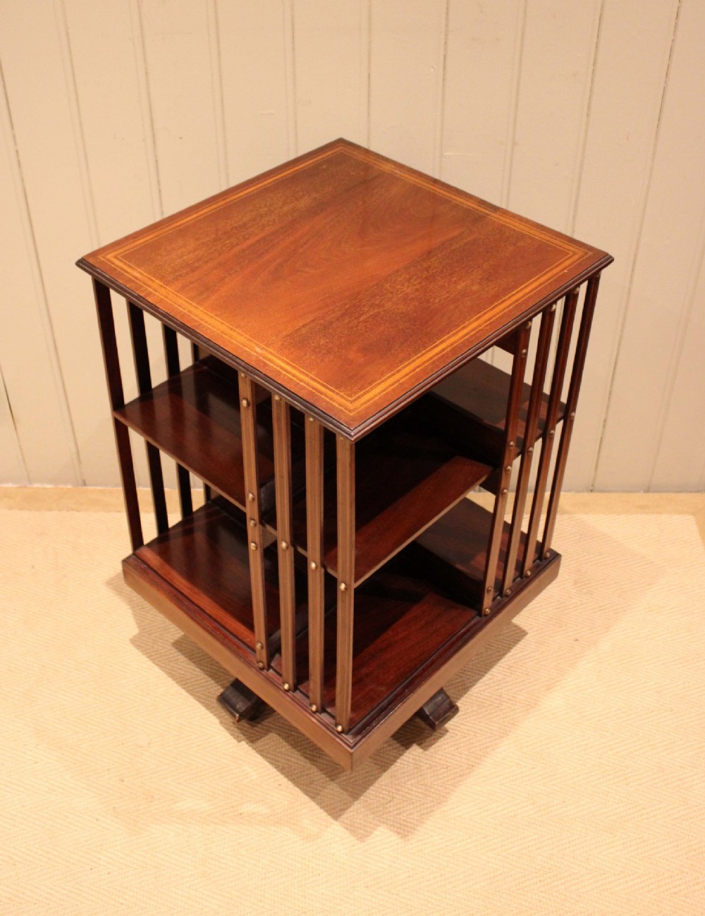 Edwardian Mahogany Revolving Bookcase View X