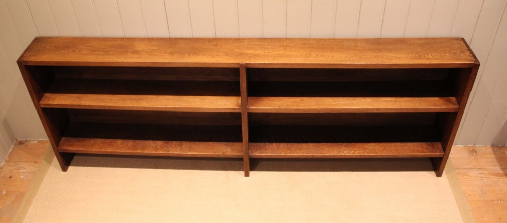 Long Slim Low Open Oak Bookcase View II