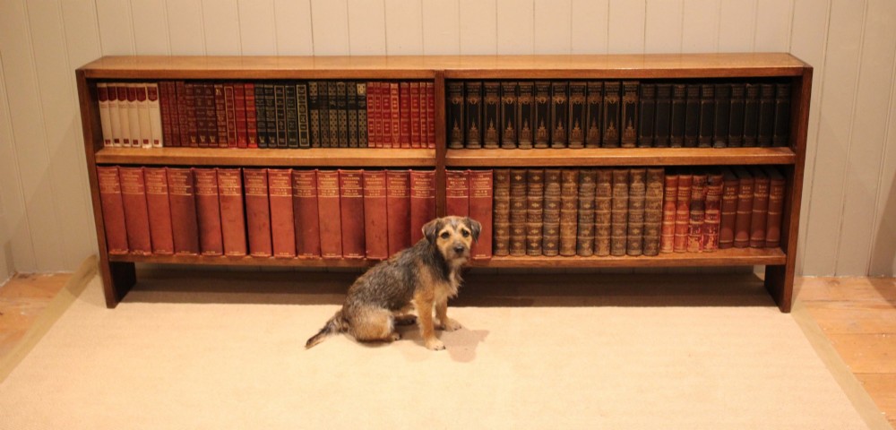 Long Slim Low Open Oak Bookcase View VII