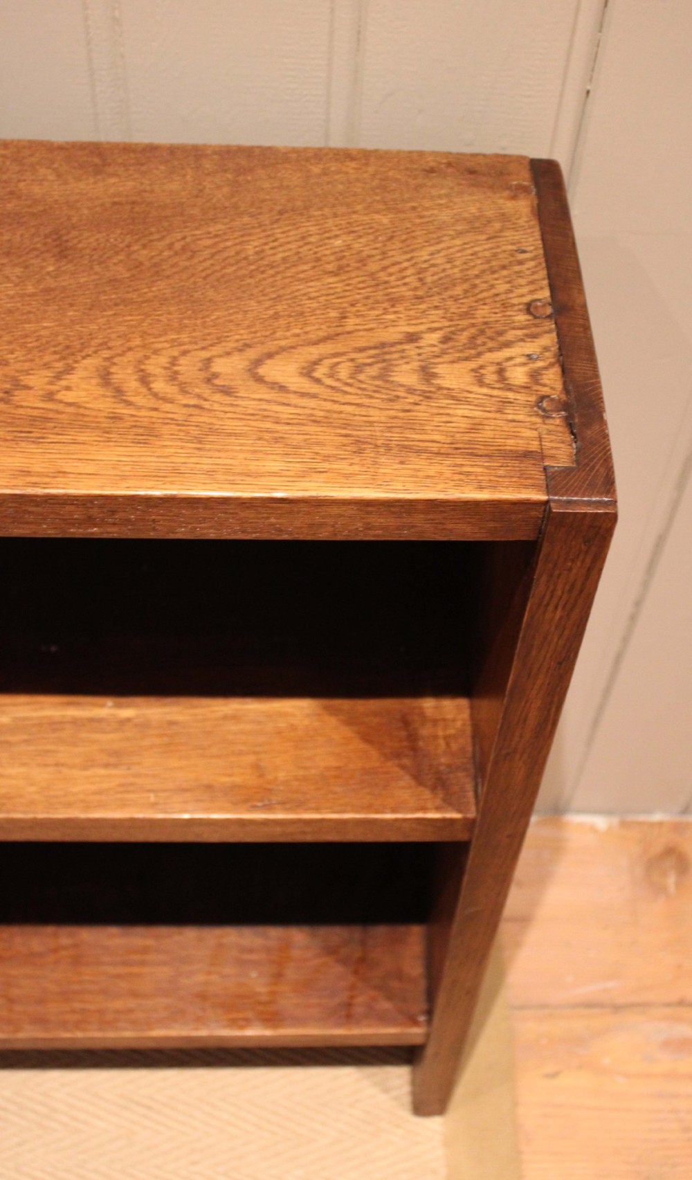 Long Slim Low Open Oak Bookcase View XII