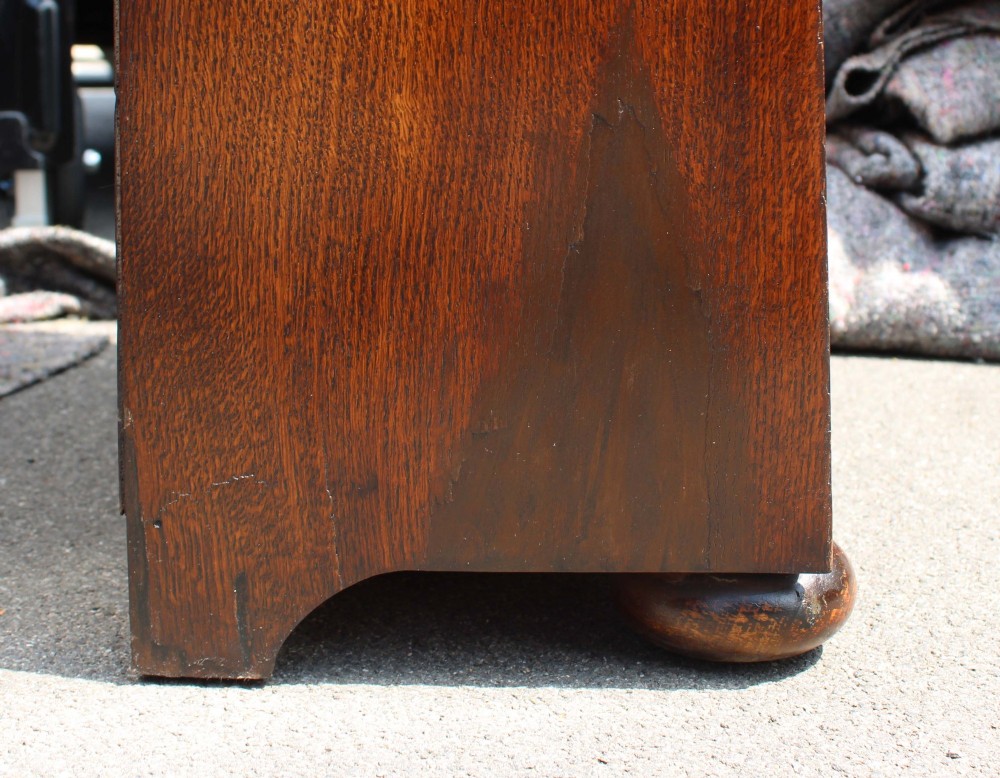 Tall Oak Arch Top Open Bookcase View XIV