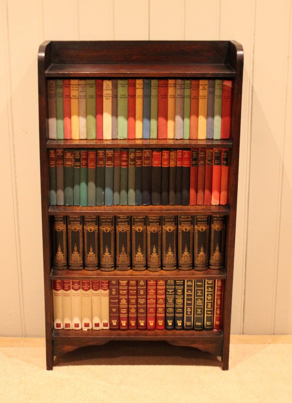 Oak Open Curved Top Bookcase