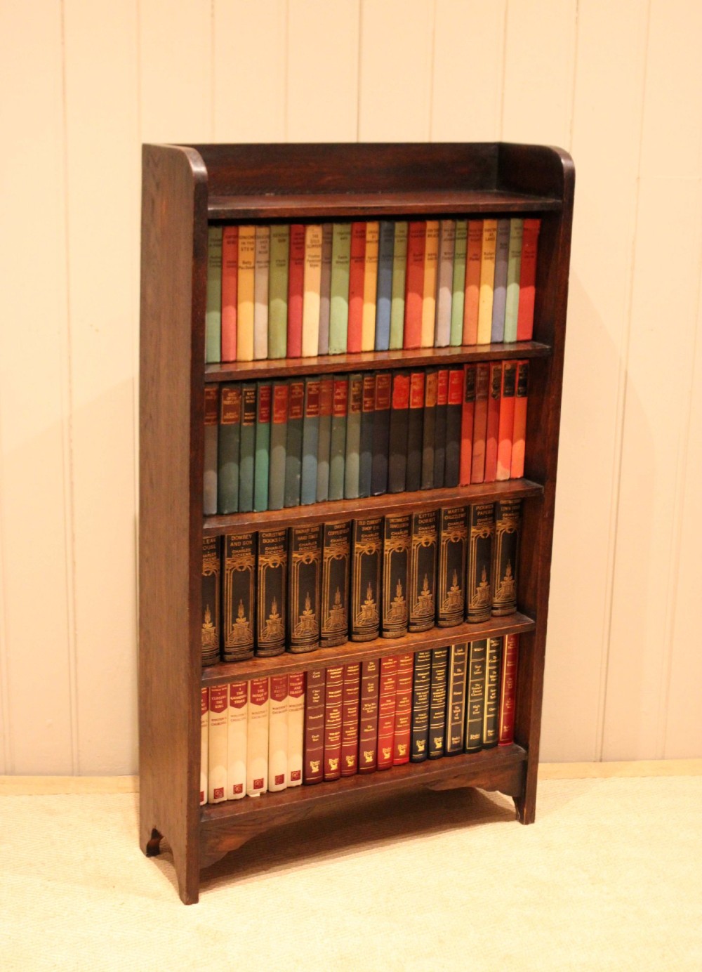 Oak Open Curved Top Bookcase View VII
