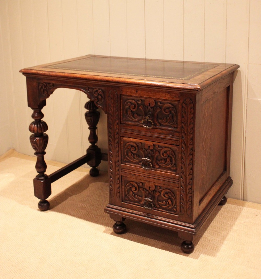 Late 19th Century Carved Oak Desk