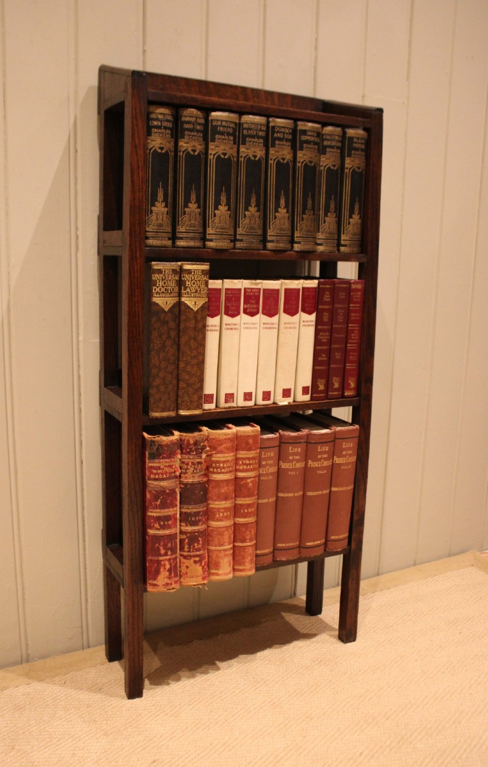 Edwardian Oak Open Back Bookcase