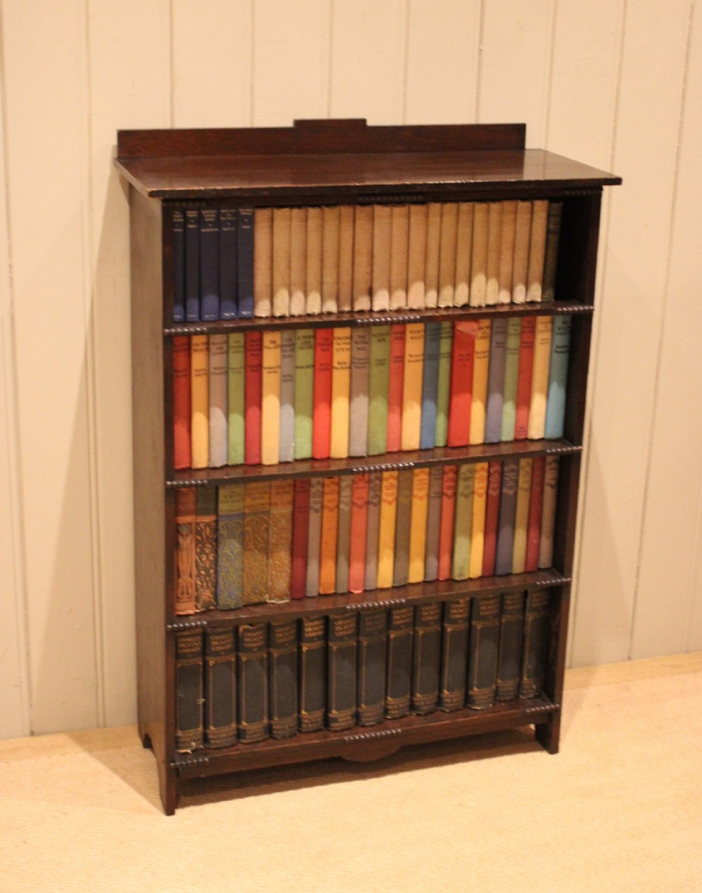 Dark Oak Open Beaded Edge Bookcase