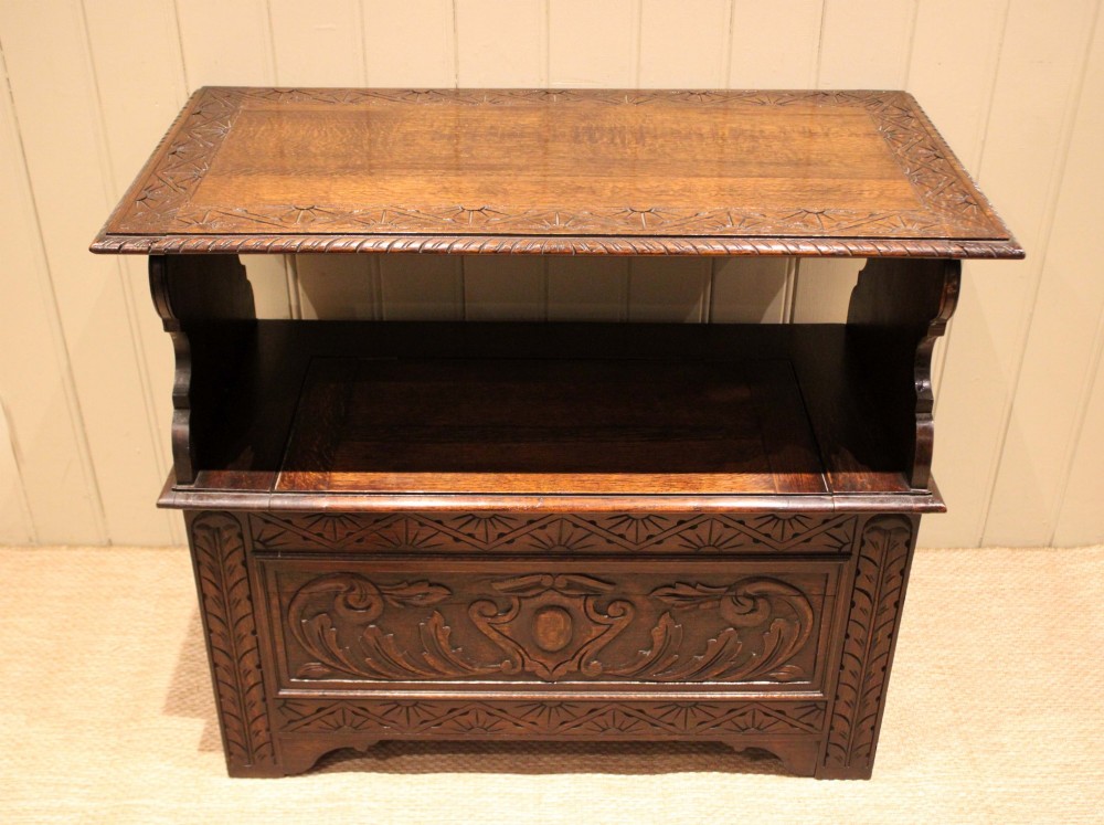 Solid Oak Monks Bench View II