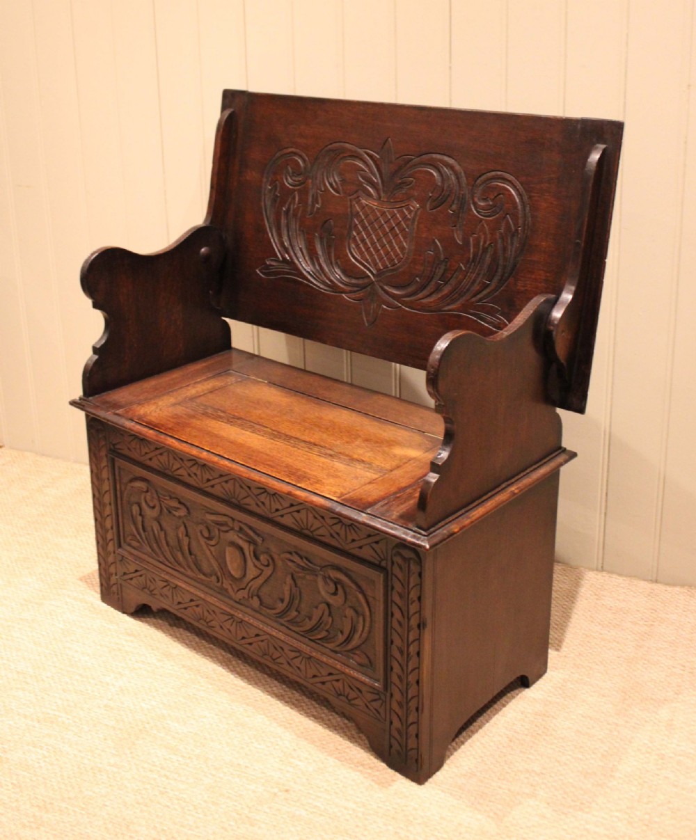Solid Oak Monks Bench View III