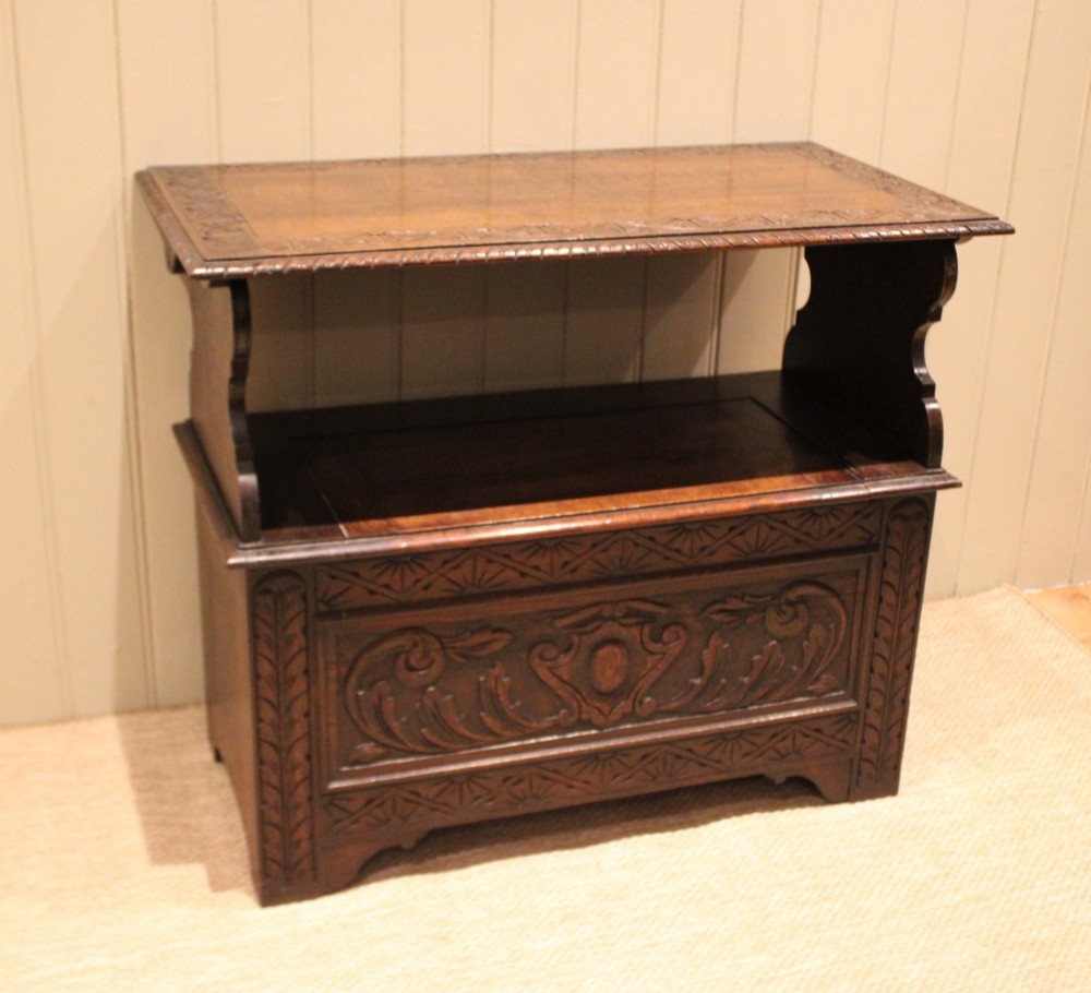 Solid Oak Monks Bench View IV