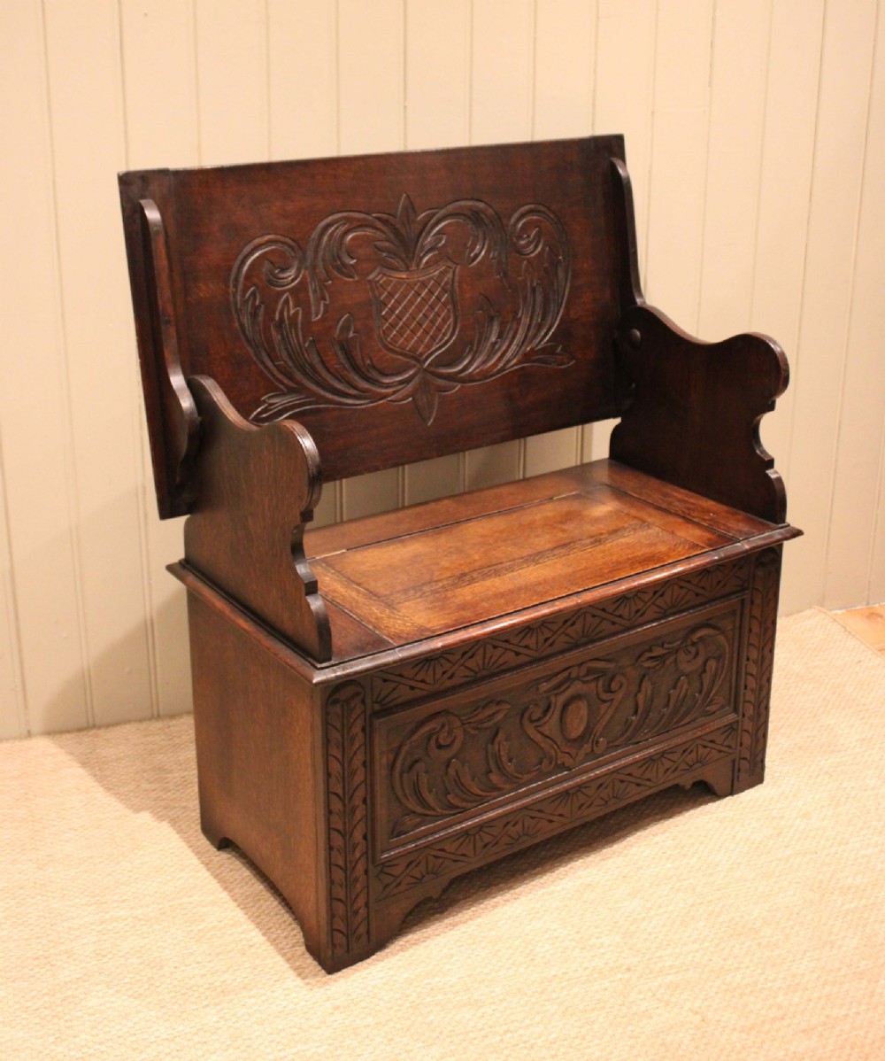 Solid Oak Monks Bench View V