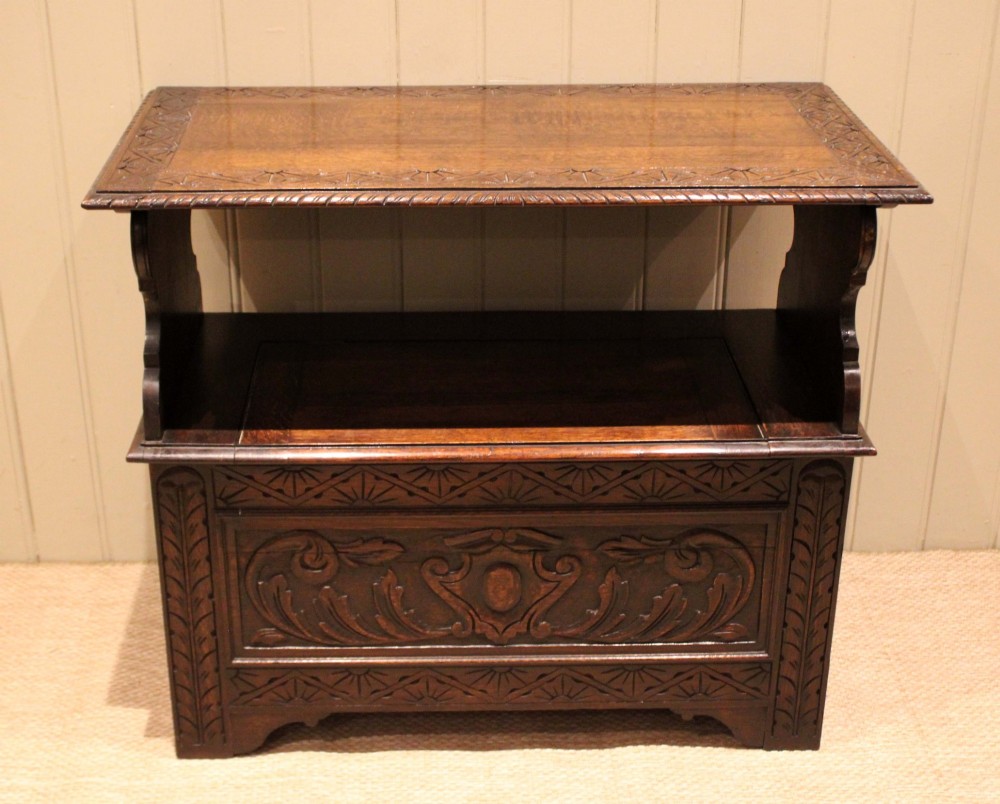Solid Oak Monks Bench View X