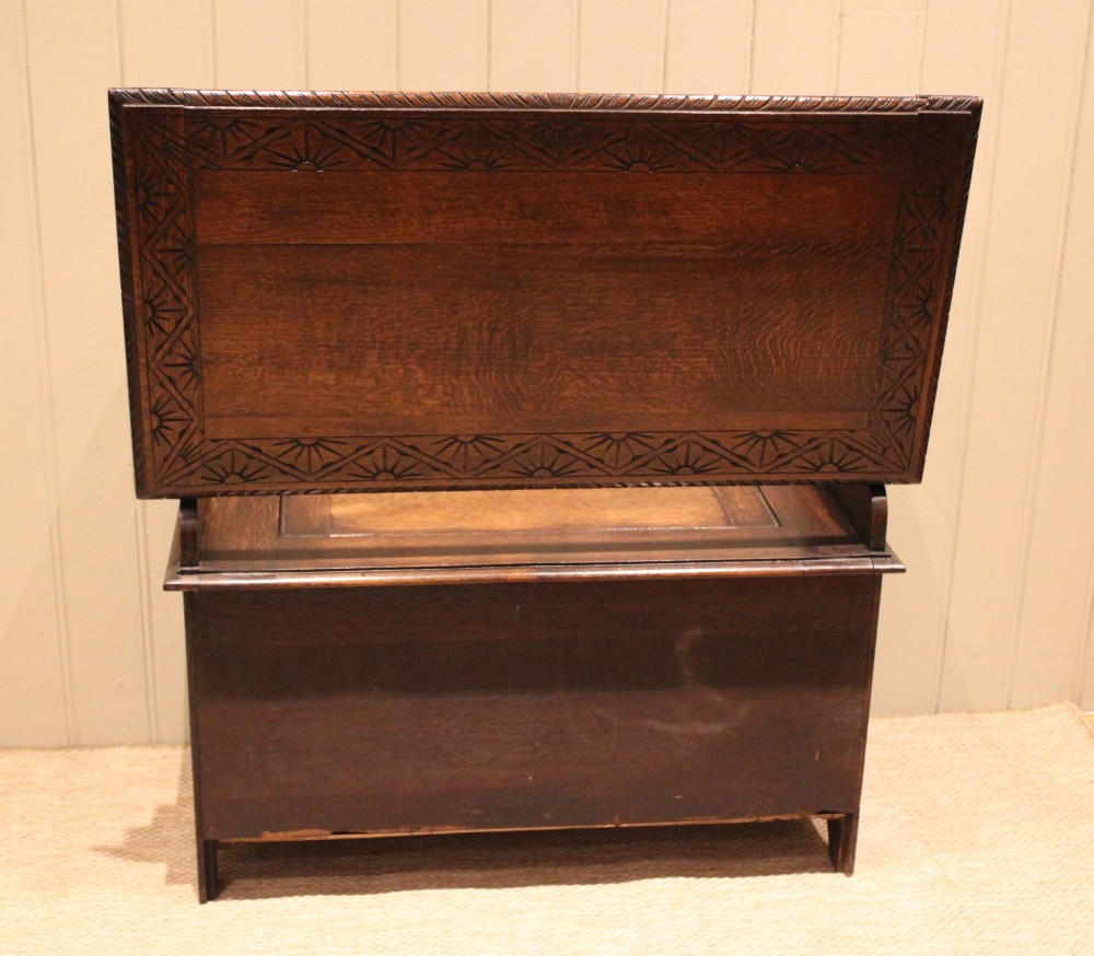 Solid Oak Monks Bench View XI