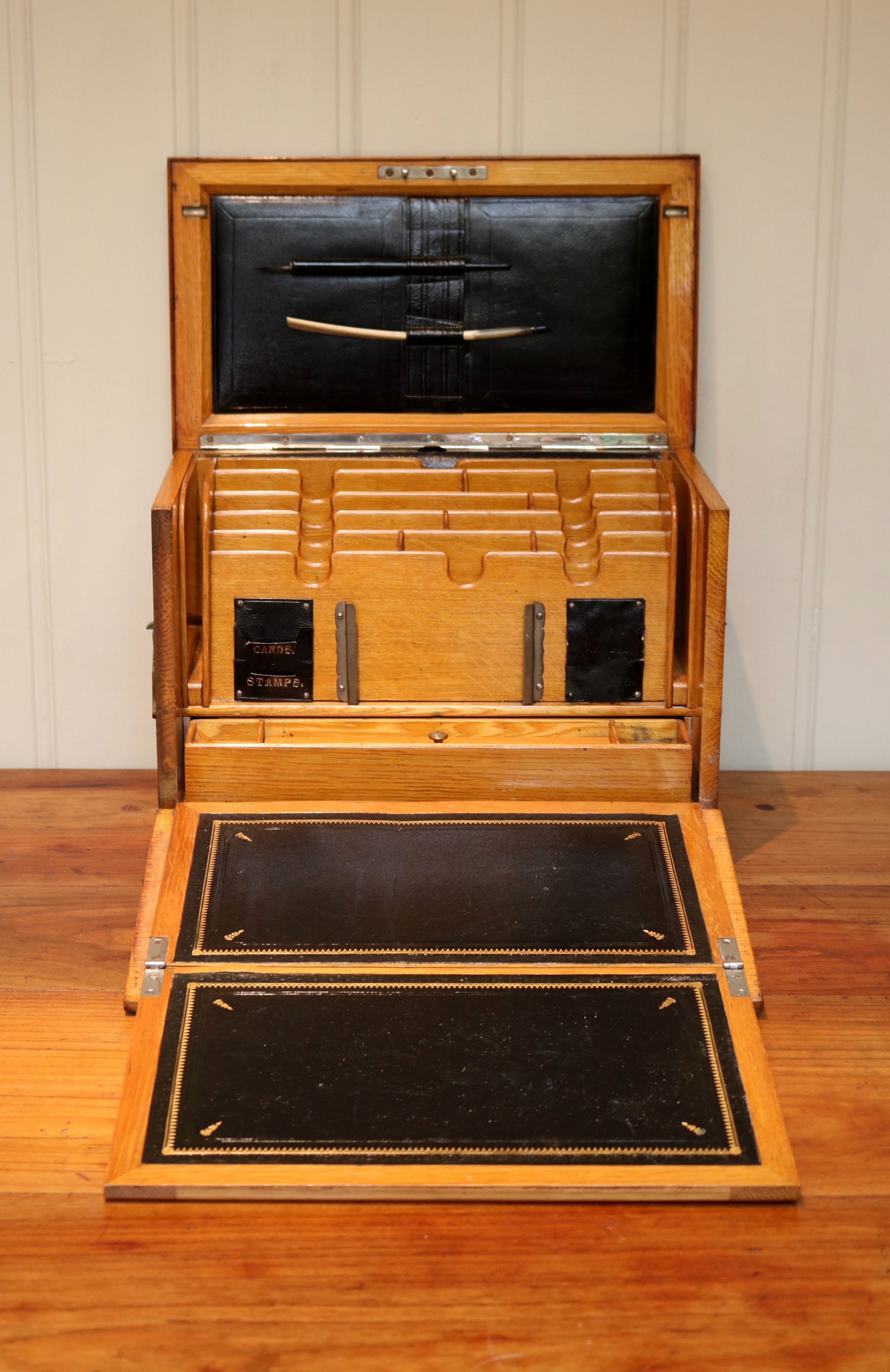 Edwardian Writing Box Edwardian Oak Writing Box