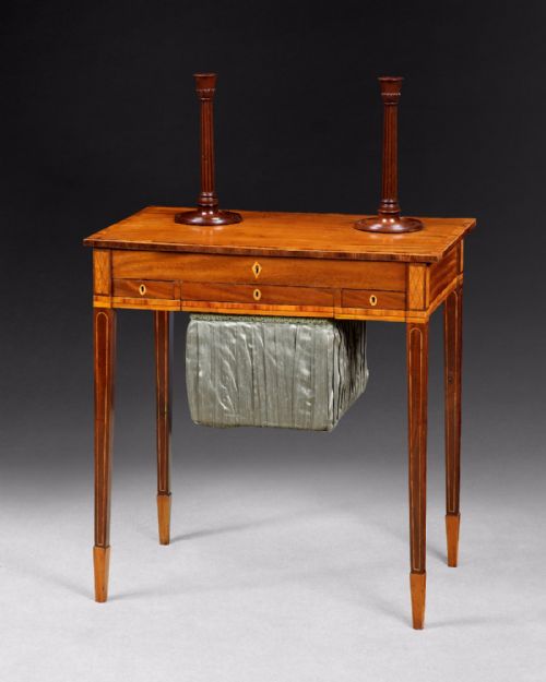 George III Period Mahogany and Inlaid Lady’s Compendium Table