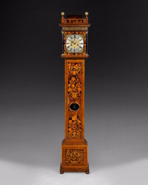 James II / William and Mary Period Marquetry Walnut Longcase Clock