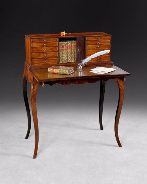 fig 1. George III Period Mahogany and inlaid Bonheur du Jour