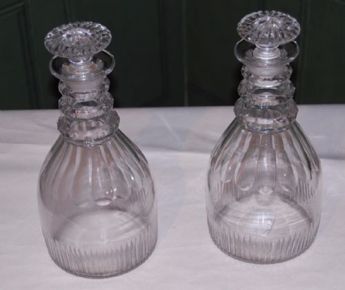 Pair of Geo III Glass Decanters with Stoppers