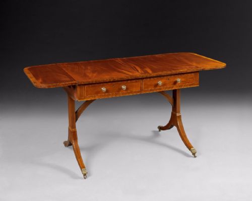 Regency Period Mahogany and Crossbanded Sofa Table