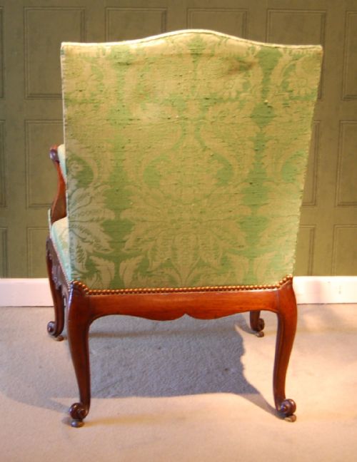 fig 1. Gainsborough armchair, Chippendale Period, carved Mahogany 