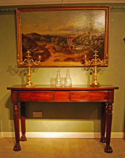 fig 3. Regency Period Mahogany and ebony inlaid straight fronted serving table in the manner of George Smith