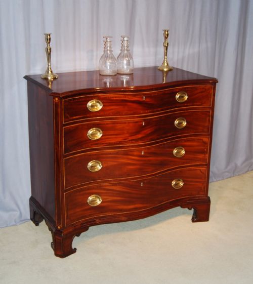 George III Mahogany Serpentine Fronted Chest of Drawers