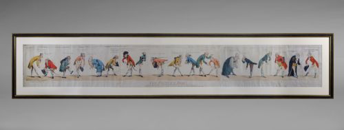 George III Long Hand Coloured Engraving "The Prince's Bow",  After F G Byron Esq