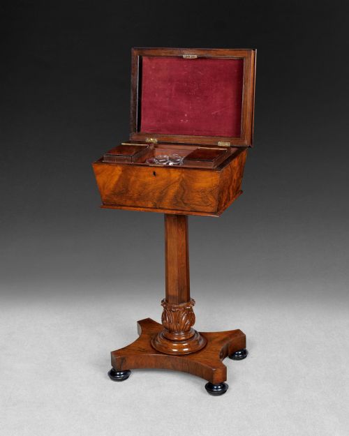 William IV Period Rosewood Teapoy