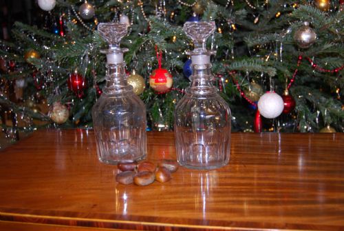 A Pair of Regency Period Circular Decanters