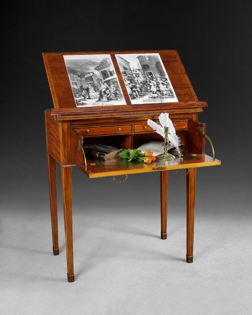 George III Period Mahogany Secretaire Reading Table