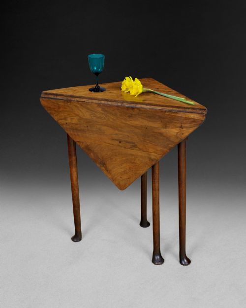 George II Solid Walnut Corner Table