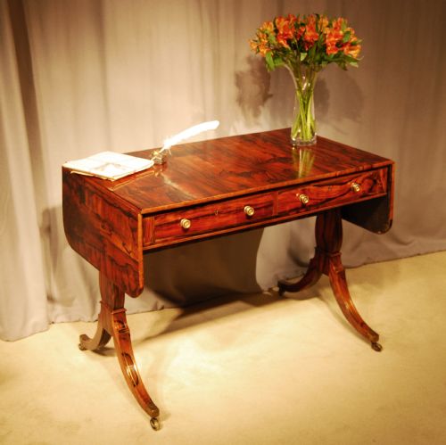 Regency Period Coromandel and Brass Inlaid Sofa Table