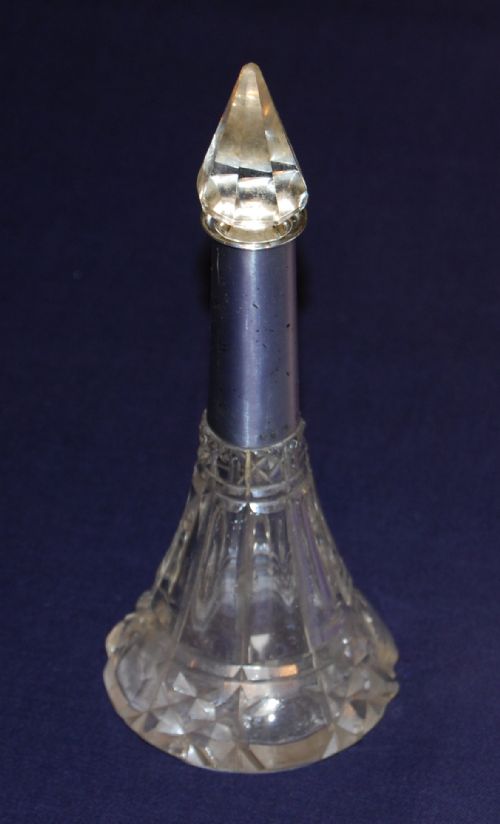 A Cut Glass and Silver Scent Bottle