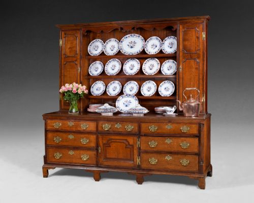 George III Period Large Oak Welsh Dresser