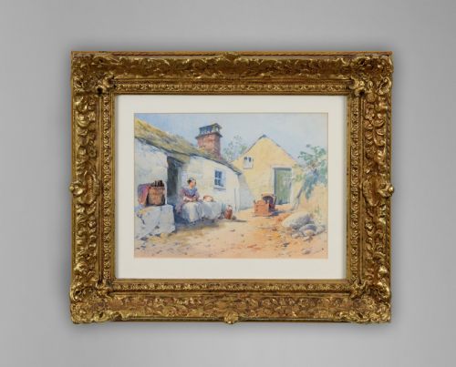 "Cottage Near Rydal" by Thomas Charles Leeson Rowbotham, Watercolour