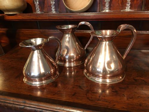 A Collection of 3 Victorian Copper Measures