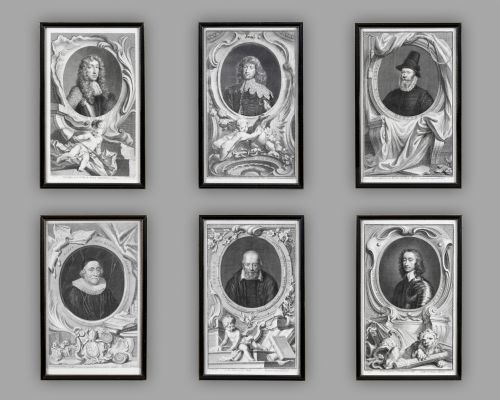 Early 18th. Century Set of Engravings of Important Historical Characters Engraved by Jacobus Houbraken