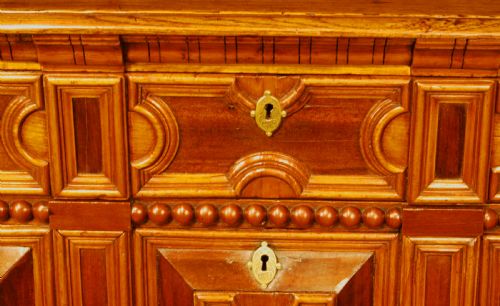 fig 1. Charles II period 2-part Oak Chest of Drawers