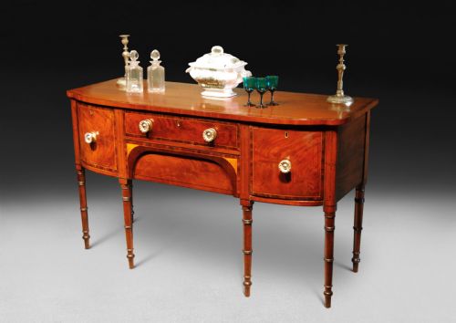 Regency Mahogany and Inlaid Bowfronted Sideboard