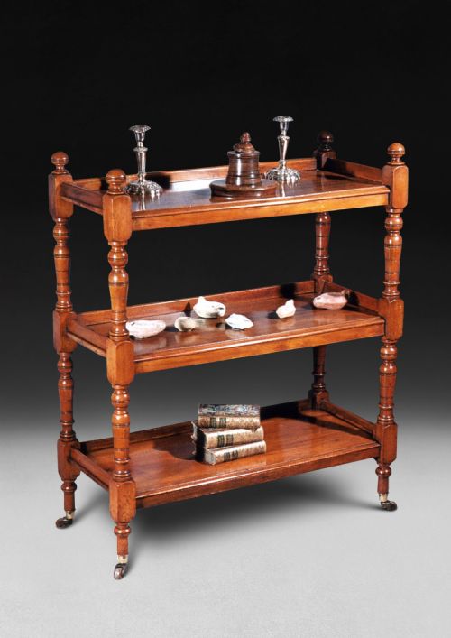 William IV Period Turned Walnut Etagere