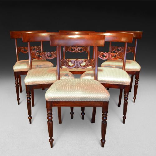 Set of Six Regency Period Mahogany Dining Chairs