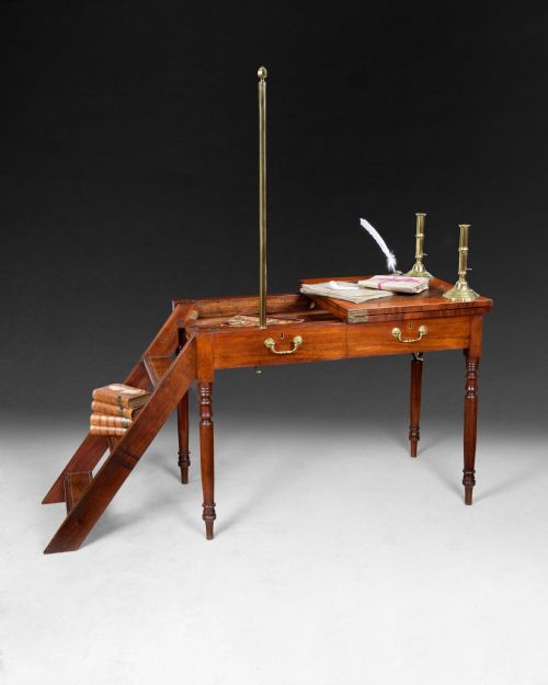 A Rare Regency Mahogany Metamorphic Library Table/steps