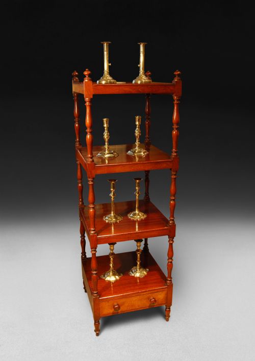 George III Period Mahogany Four Tier Whatnot