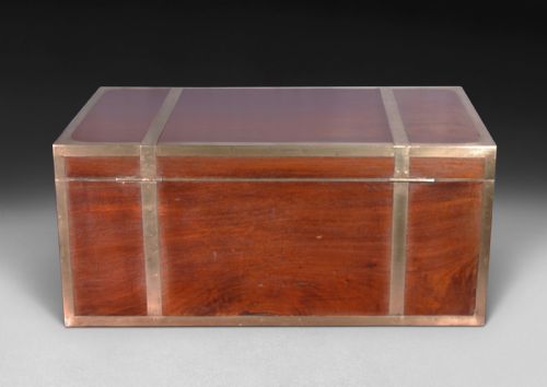 fig 1. C.19th Teak and Brass bound Campaign Writing Slope