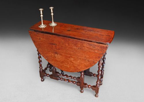 fig 2. Charles II period solid Walnut Gateleg Table