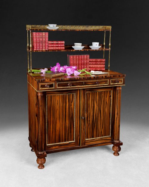 Regency Coromandel and Brass 
Embellished Cabinet