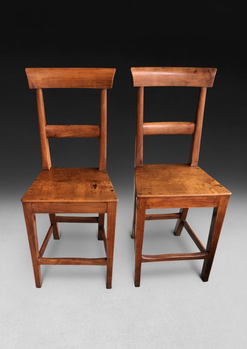 Pair of Early 19th Century Fruitwood Deportment Chairs
