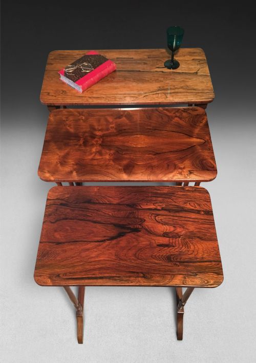 fig 1. Early Regency period Nest of 3 Rosewood Tables