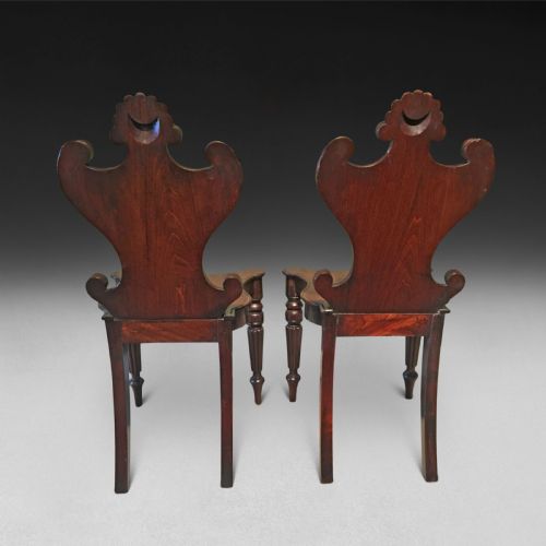 fig 1. A pair of Regency mahogany hall chairs