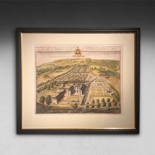 Early 18th. Century Johannes Kip Engraving of Little Compton.