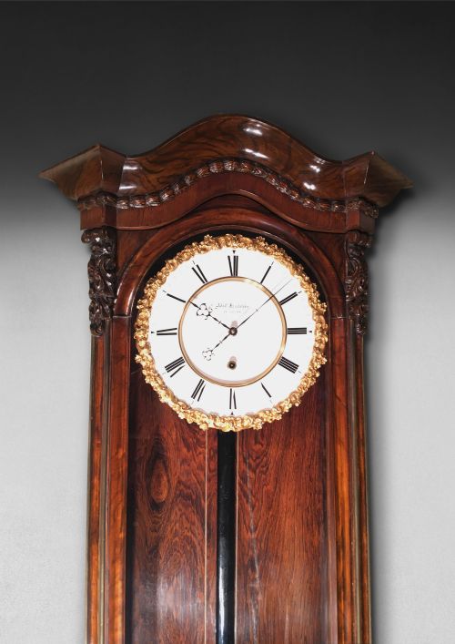 fig 1. Rare early 19th. Century Rosewood Viennese Regulator Clock - Adolf Hradetzkn